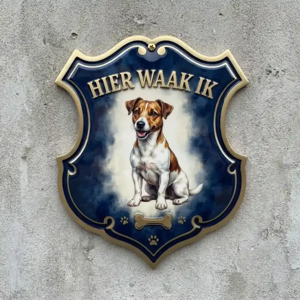 Schild Jack Russel - Hier Waak Ik - 4mm Acryl