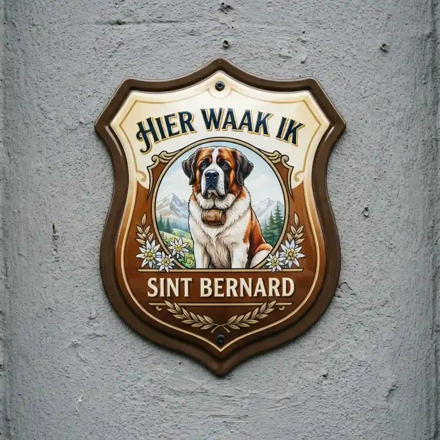 Waakbord Sint Bernard - 4mm Acryl