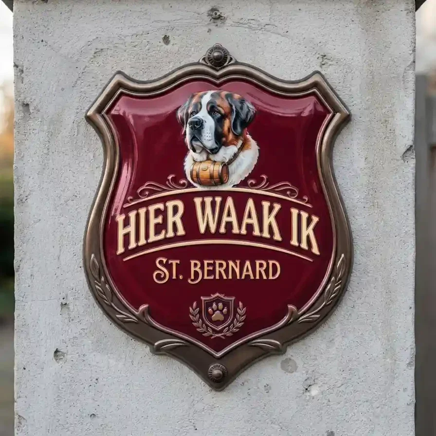 Sint Bernard Waakbord Schild Acryl 25x30 / 35x40cm