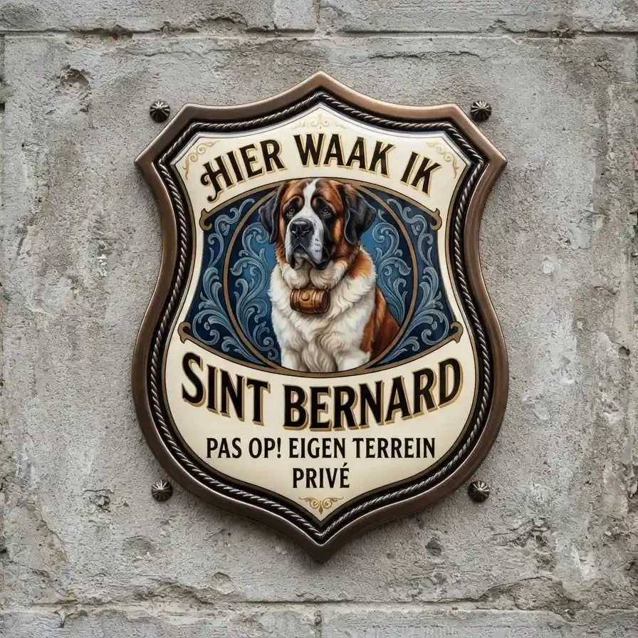 Acryl Waakbord Sint Bernard Schild - 25x30 of 35x40