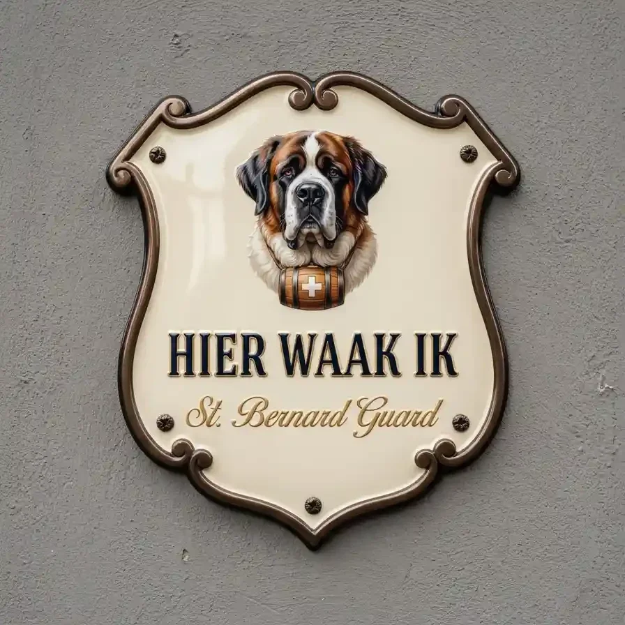 Waakbord Sint Bernard Schild Acryl 4mm