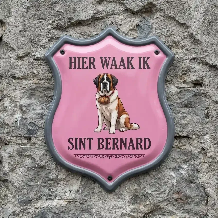 Waakbord Sint Bernard Schild Roze