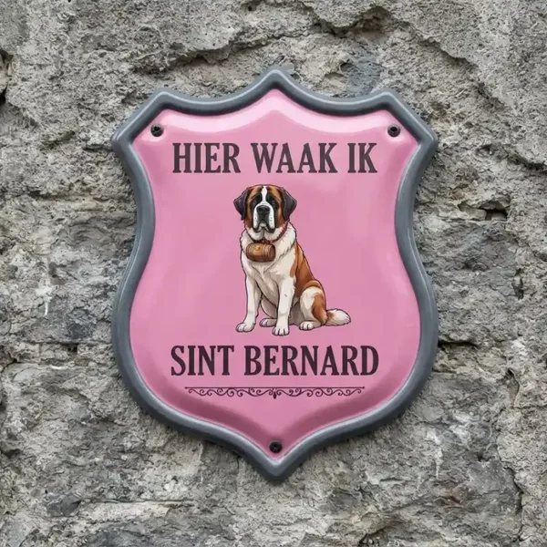 Waakbord Sint Bernard Schild Roze