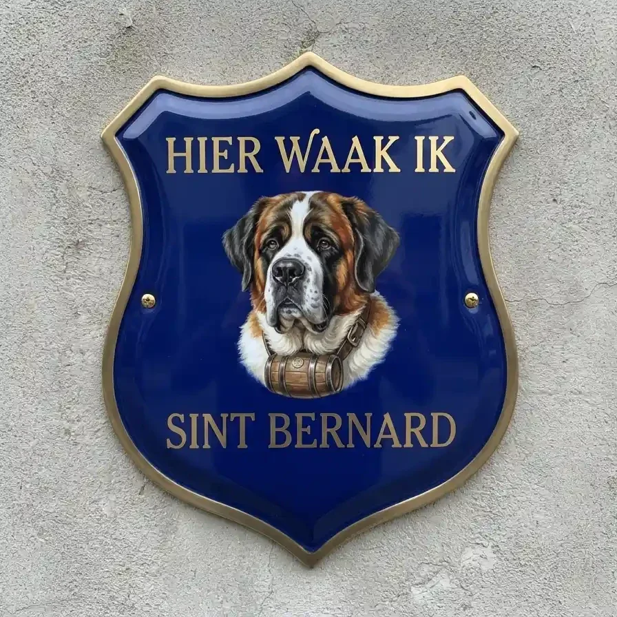 Waakschild Sint Bernard - 25x30 / 35x40 cm