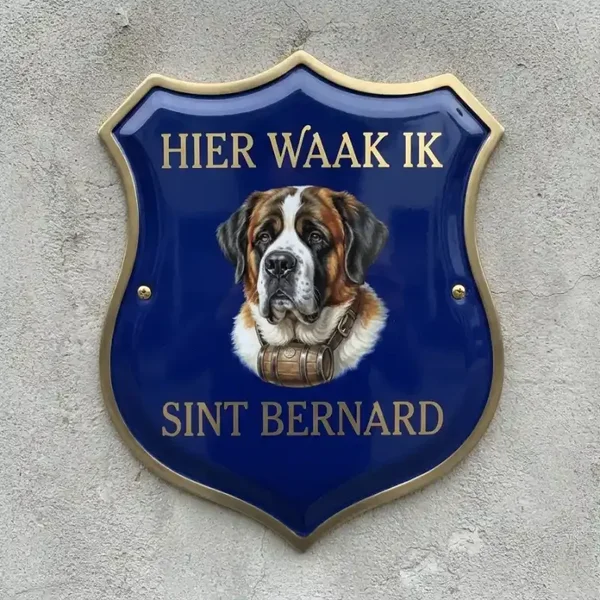 Waakschild Sint Bernard - 25x30 / 35x40 cm