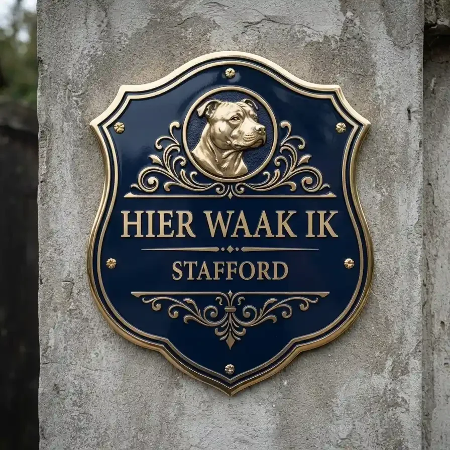 Stafford Waakbord Acryl Schild - Hier Waak Ik
