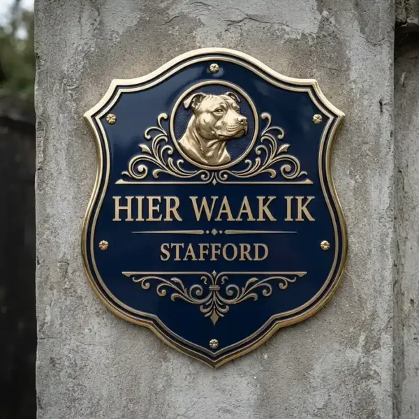 Stafford Waakbord Acryl Schild - Hier Waak Ik