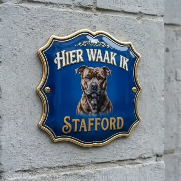 Waakbord Stafford - Acryl 4mm (Hier waak ik)