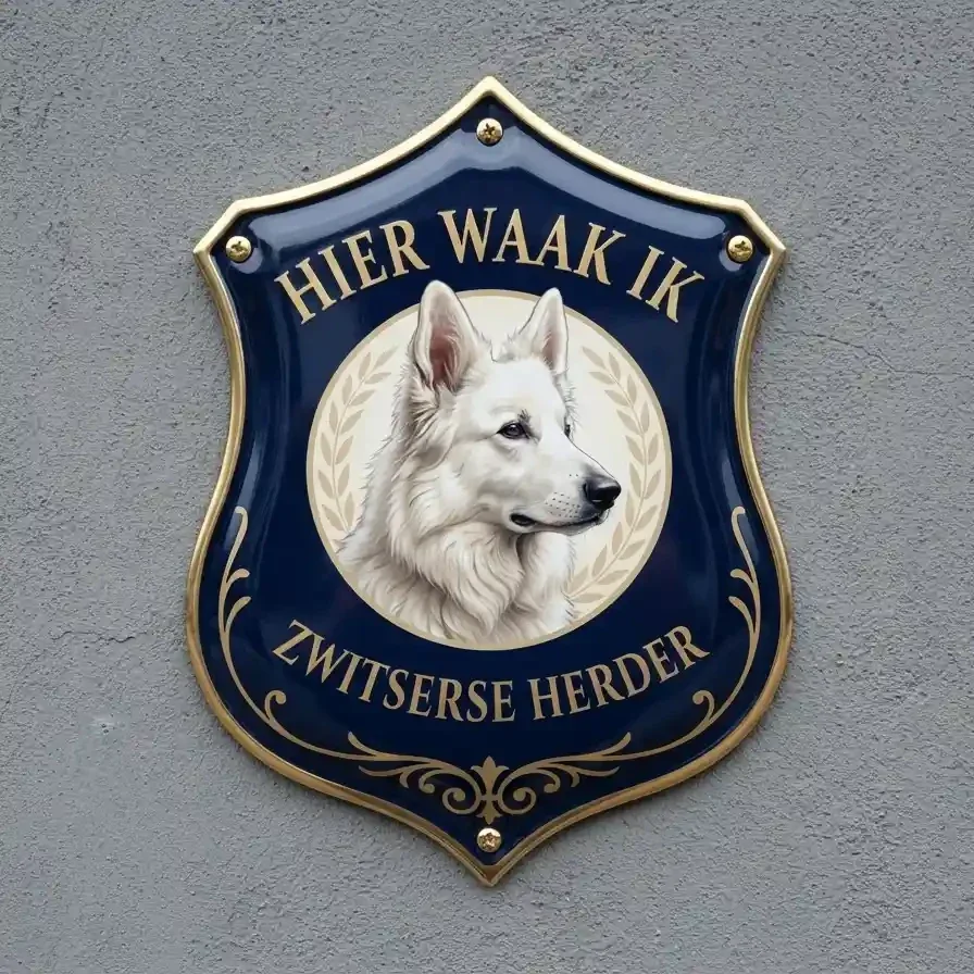Zwitserse Witte Herder Waakbord Schild 4mm