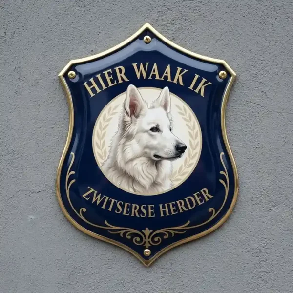 Zwitserse Witte Herder Waakbord Schild 4mm