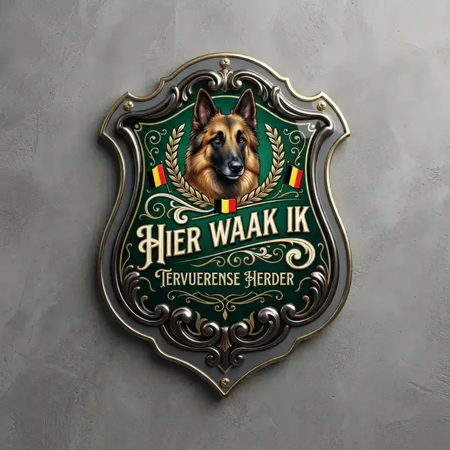 Waakbord Tervuerense Herder - Acryl Schild "Hier Waak Ik