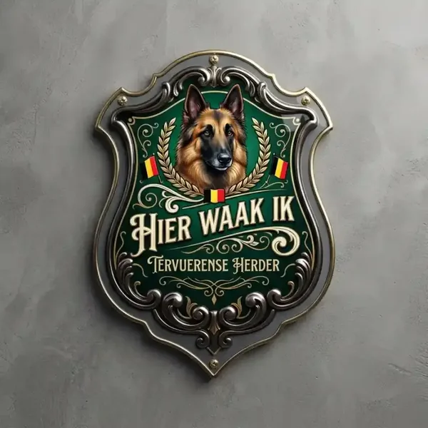 Waakbord Tervuerense Herder - Acryl Schild "Hier Waak Ik