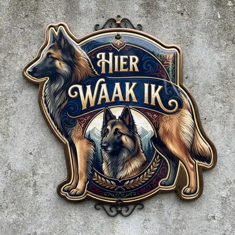 Waakbord Tervuerense Herder - Hier Waak Ik