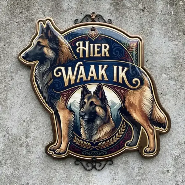 Waakbord Tervuerense Herder - Hier Waak Ik