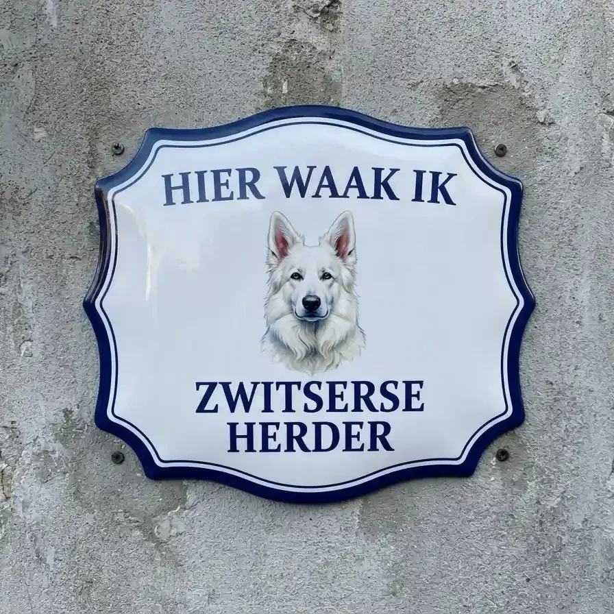 Zwitserse Witte Herder Waakbord Acryl