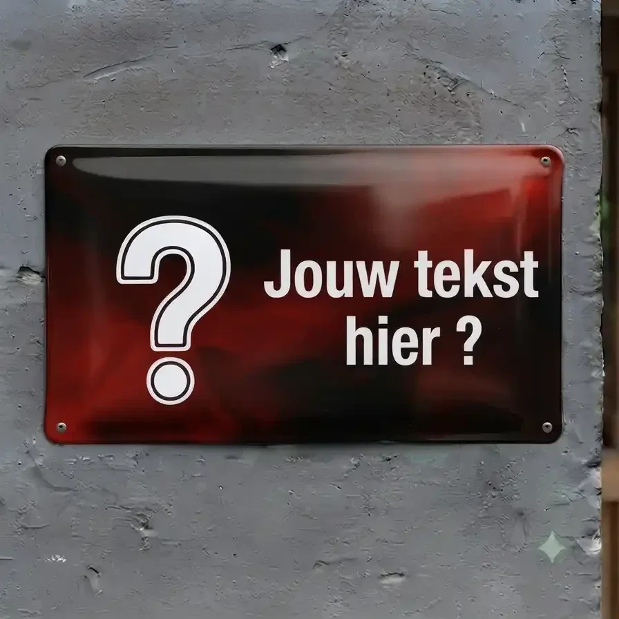 metalen custom waarschuwingsbord eigen hond en tekst