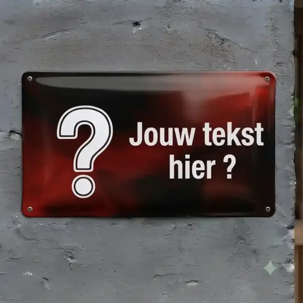metalen custom waarschuwingsbord eigen hond en tekst