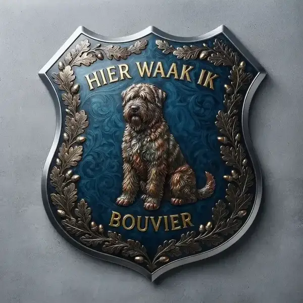 Waakbord Bouvier Acryl Schild (4mm) - Hier Waak Ik