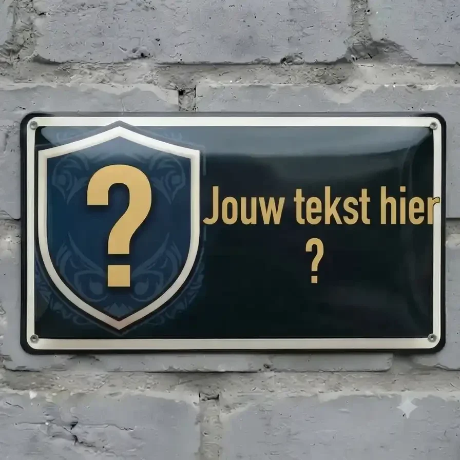 Vol Metalen Waakbord met Eigen Hond en Tekst