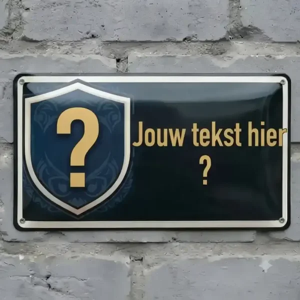 Vol Metalen Waakbord met Eigen Hond en Tekst