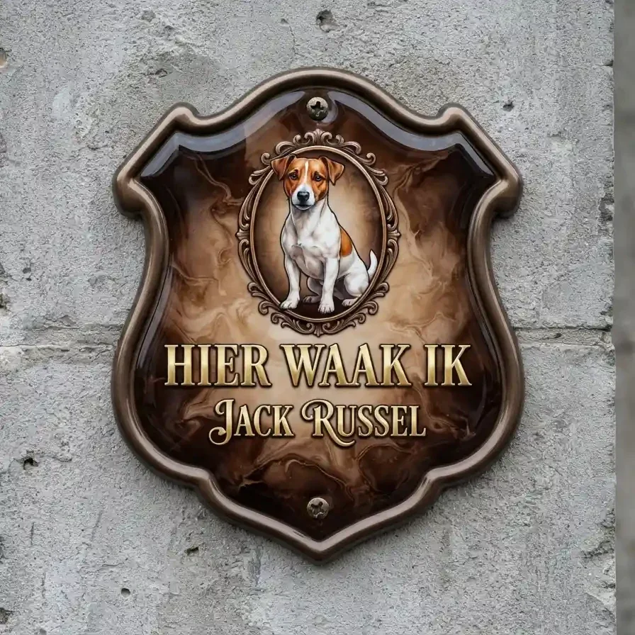 Luxe Acryl Waakbord Jack Russel - Schild Model