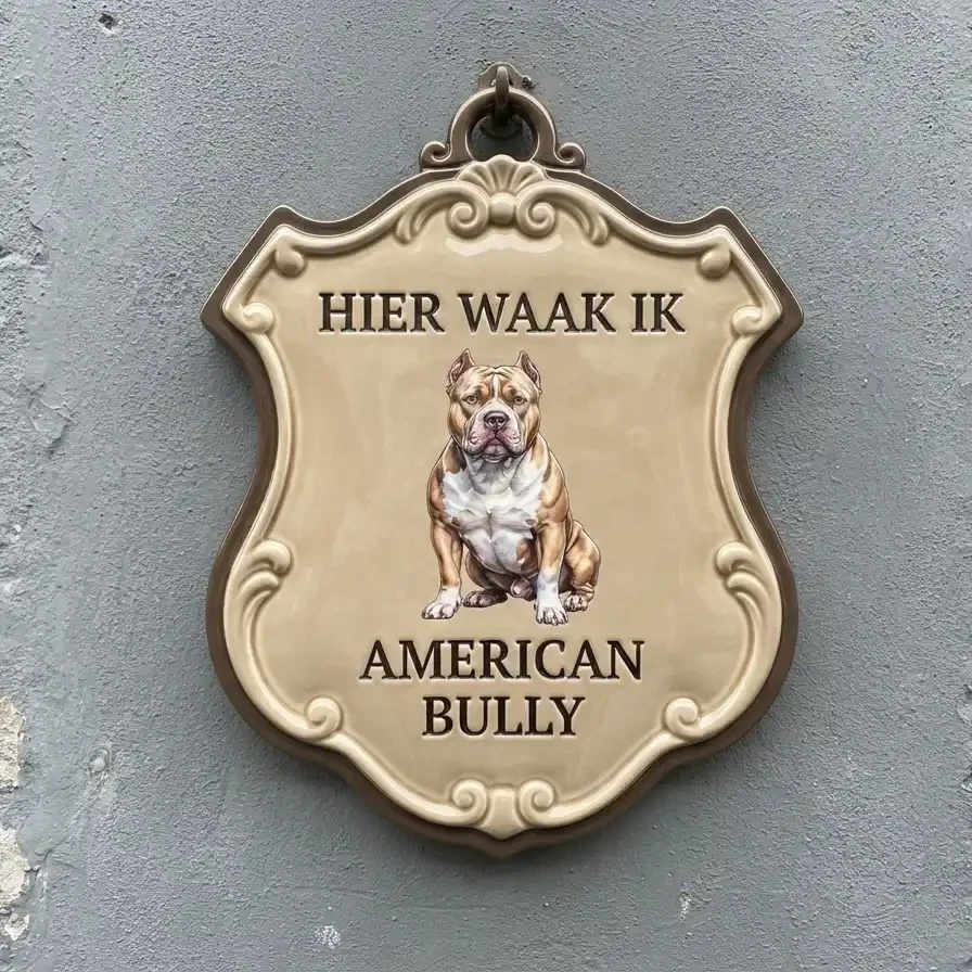 Acryl Waakbord American Bully 4mm (ca. 25x30 / 35x40)