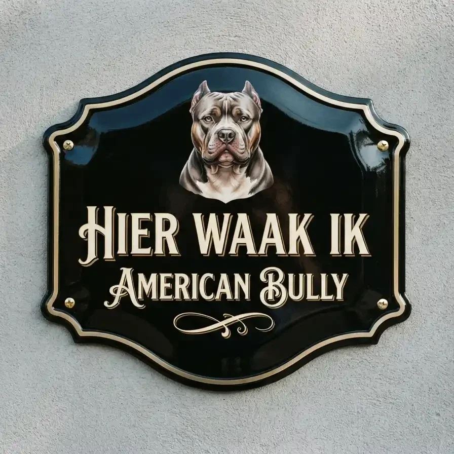 American Bully Waakbord Acryl 4mm - Hier Waak Ik