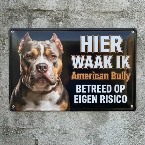 Metalen Bord Sint Bernard - Hier Waak Ik