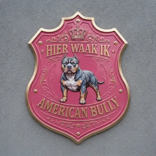 American Bully Waakbord Schild Roze-Goud Acryl