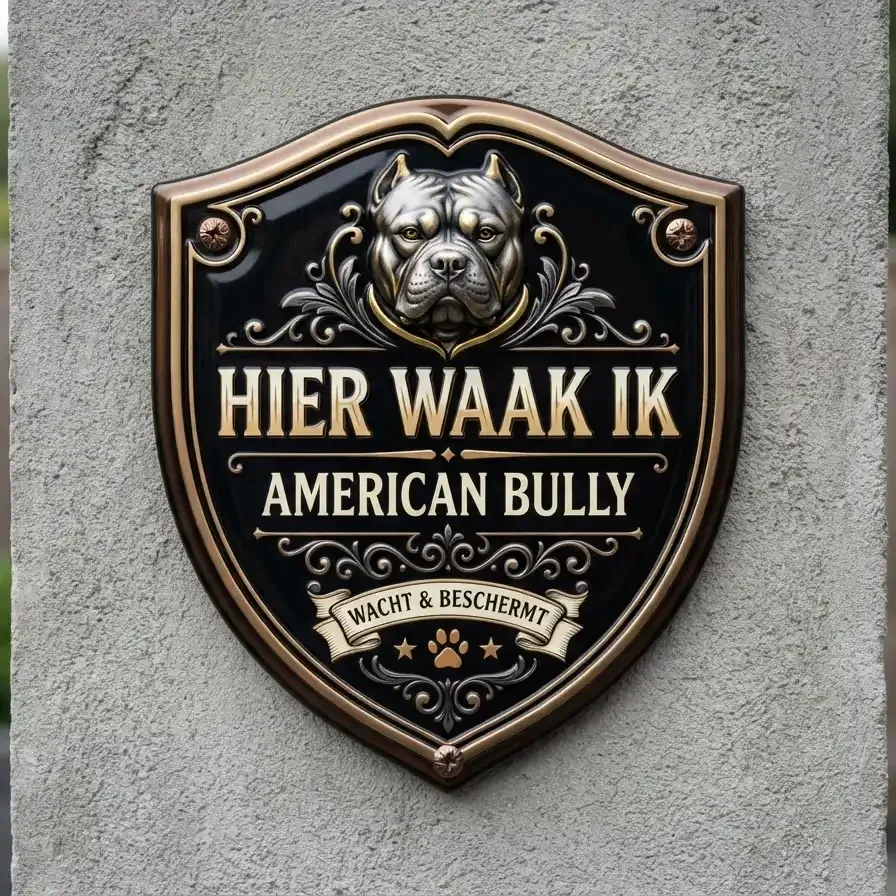Waakbord American Bully Schild Acryl 25x30 / 35x40