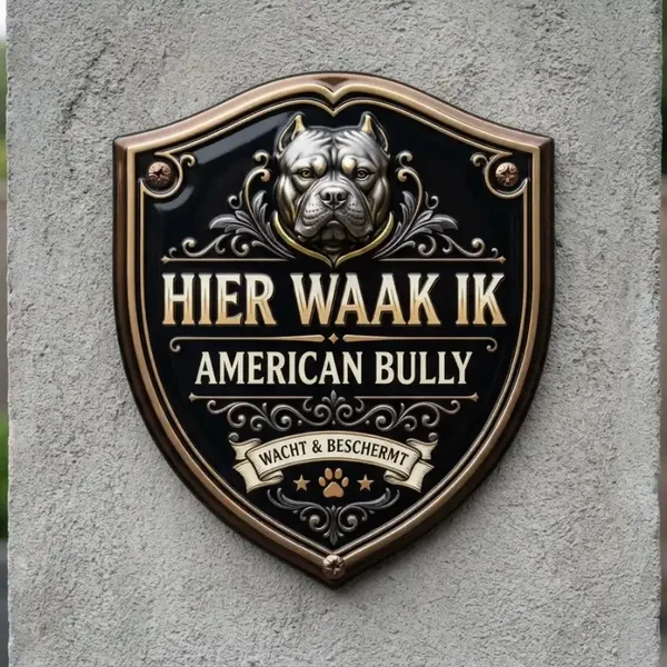 Waakbord American Bully Schild Acryl 25x30 / 35x40