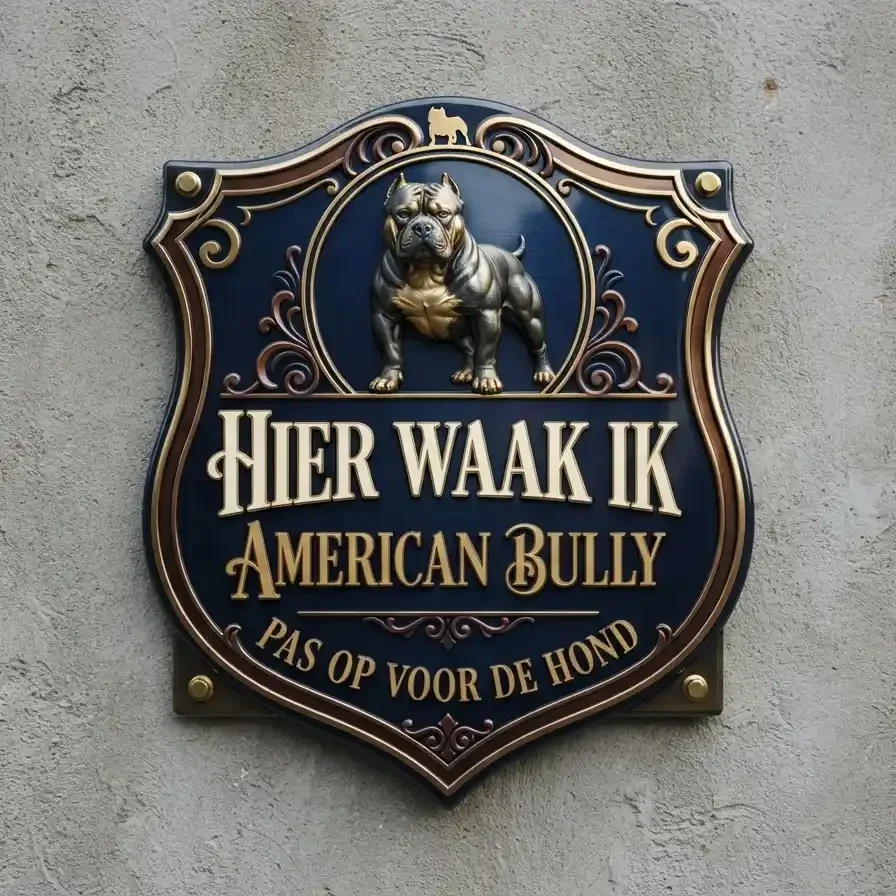 Waakbord American Bully Schild 4mm