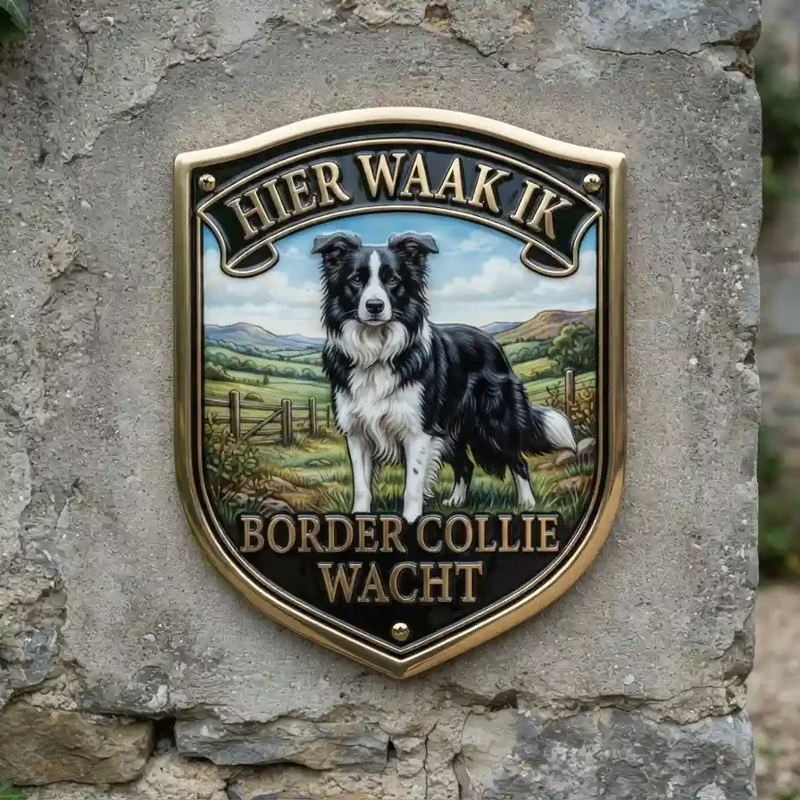 Waakbord Border Collie Acryl - 25x30 & 35x40 cm