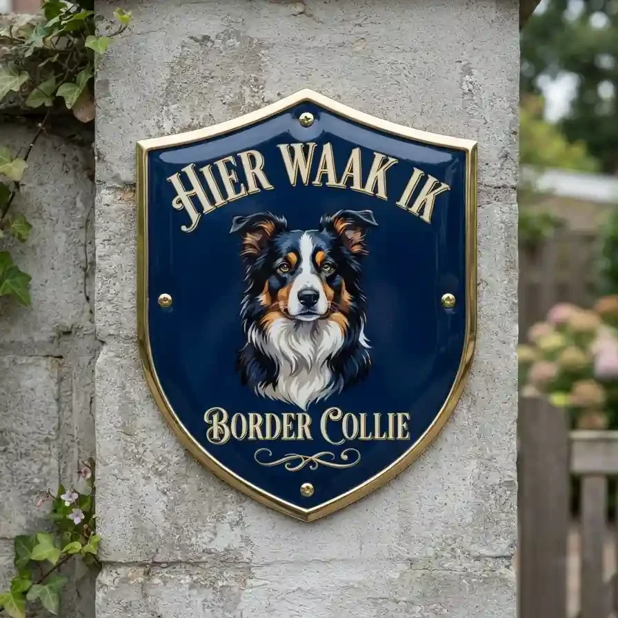 Waakbord Border Collie - Acryl 4mm (Schild)