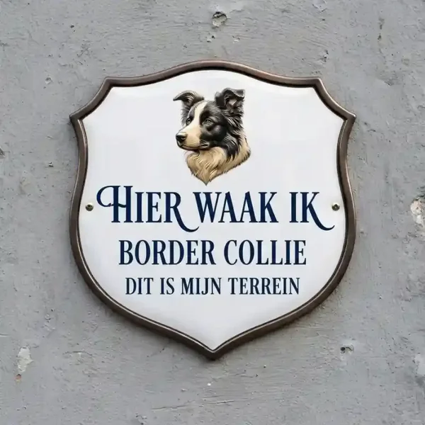 Border Collie Waakbord Schild 4mm Acryl