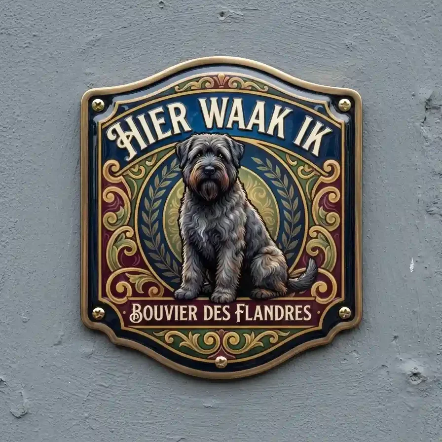 Waakbord Bouvier Hier Waak Ik 4mm Acryl