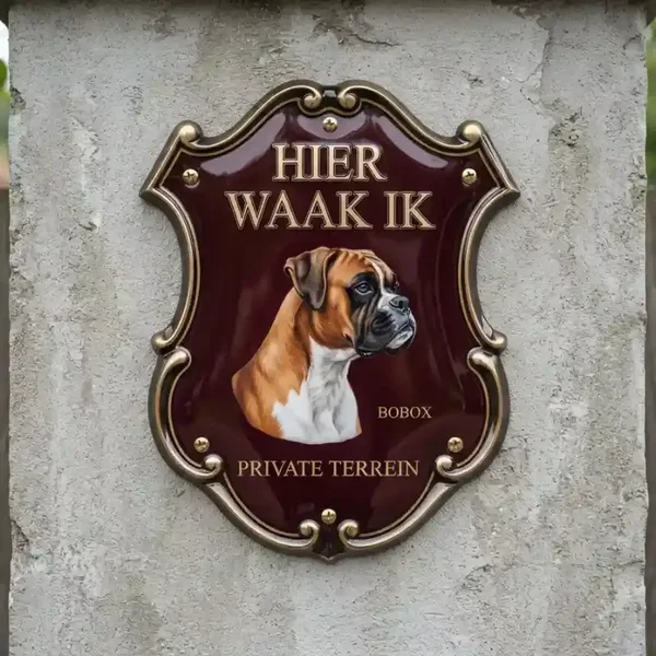 Waakbord Boxer - Hier Waak Ik (Acryl 4mm)
