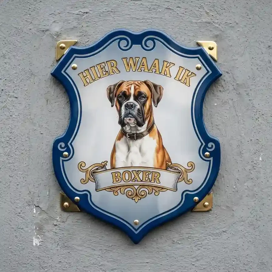 ​Waakbord Boxer - Hier Waak Ik (Acryl 4mm)