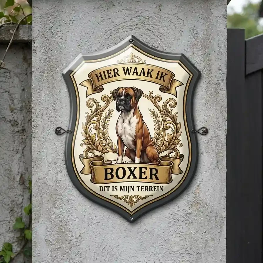 Acryl Waakbord Boxer - Hier Waak Ik
