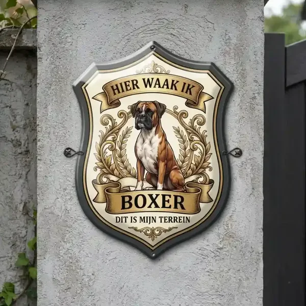 Acryl Waakbord Boxer - Hier Waak Ik