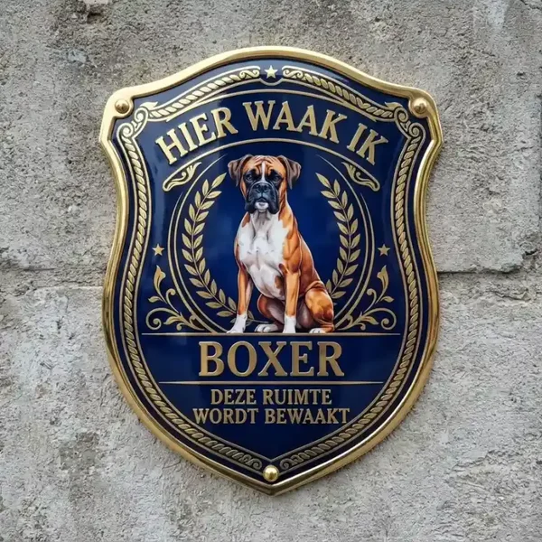 Waakbord Boxer Schild - Hier Waak Ik