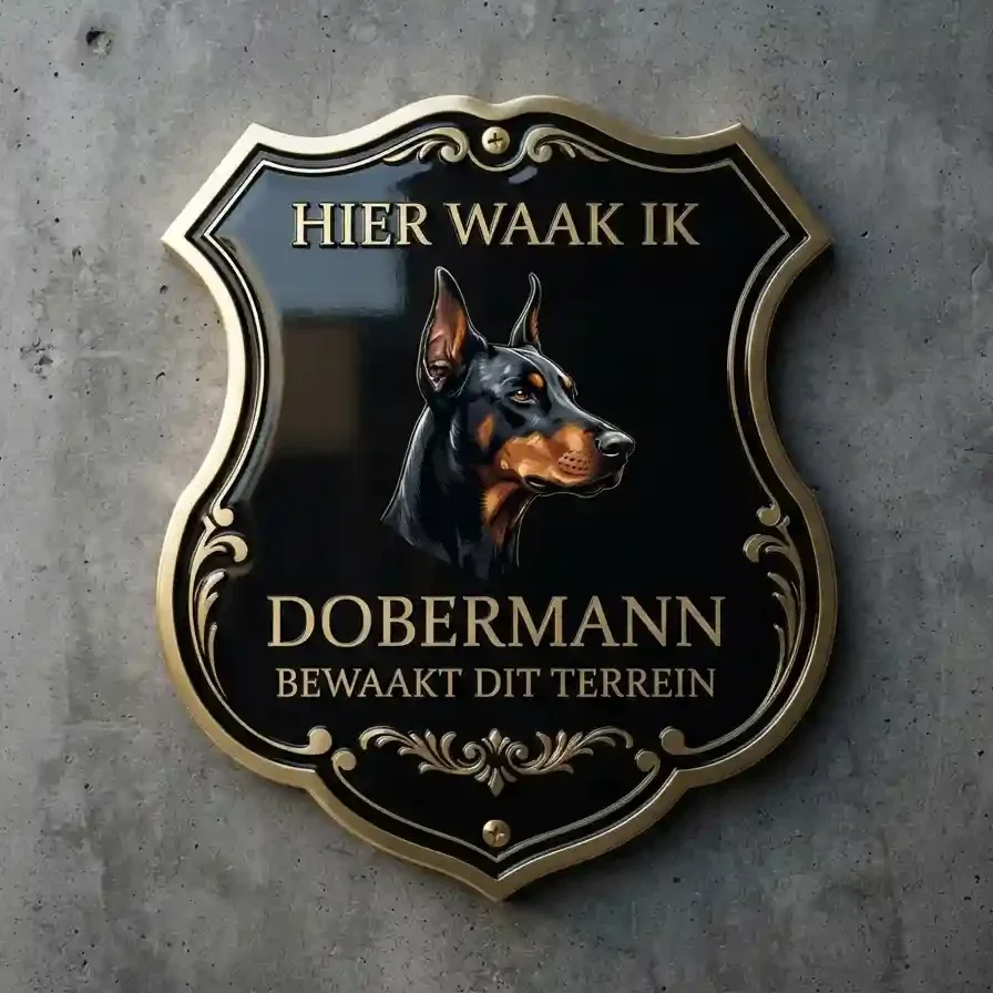 Dobermann Waakbord Acryl Schild