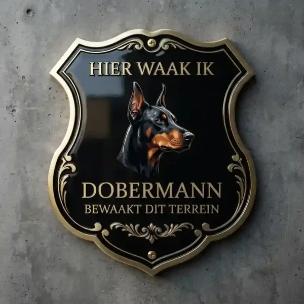 Dobermann Waakbord Acryl Schild