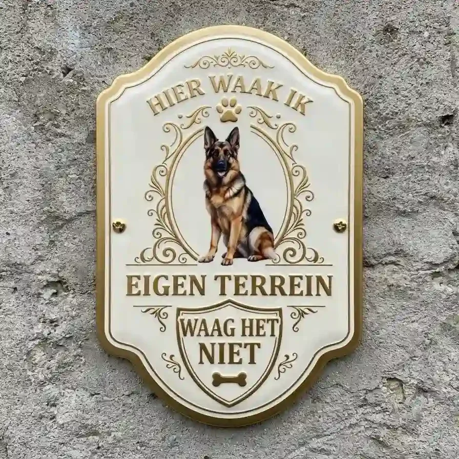 Waakbord Duitse Herder Acryl 4mm - Hier waak ik