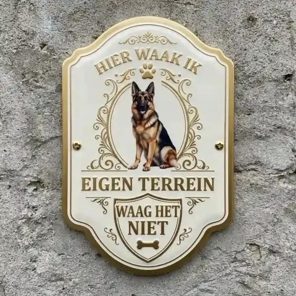 Waakbord Duitse Herder Acryl 4mm - Hier waak ik