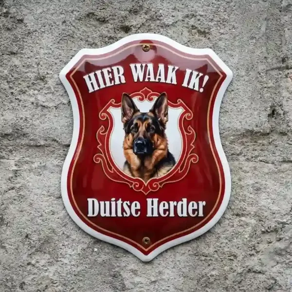 Waakbord Duitse Herder Schild - Hier waak ik 4mm