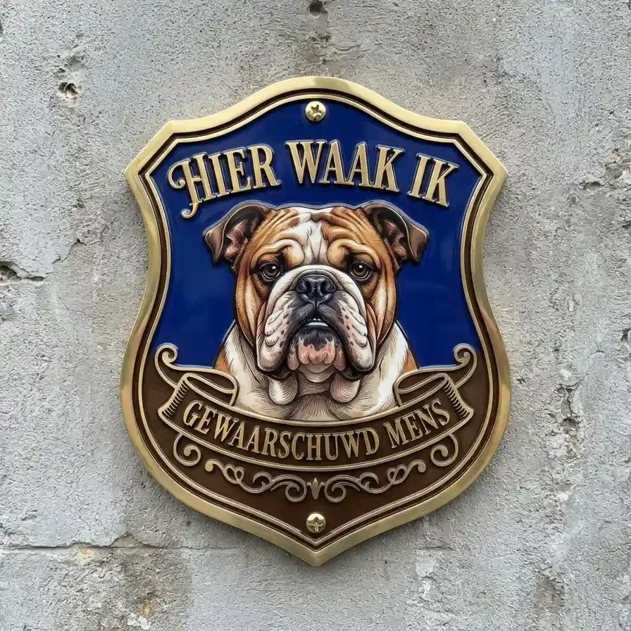 Waakbord Engelse Bulldog - Acryl 4mm