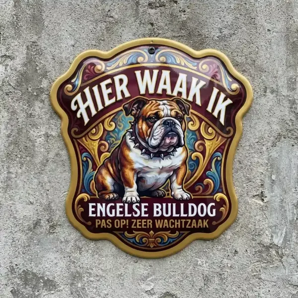 Waakbord Engelse Bulldog - Acryl 4mm