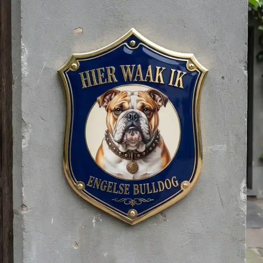 Waakbord Engelse Bulldog - Schild