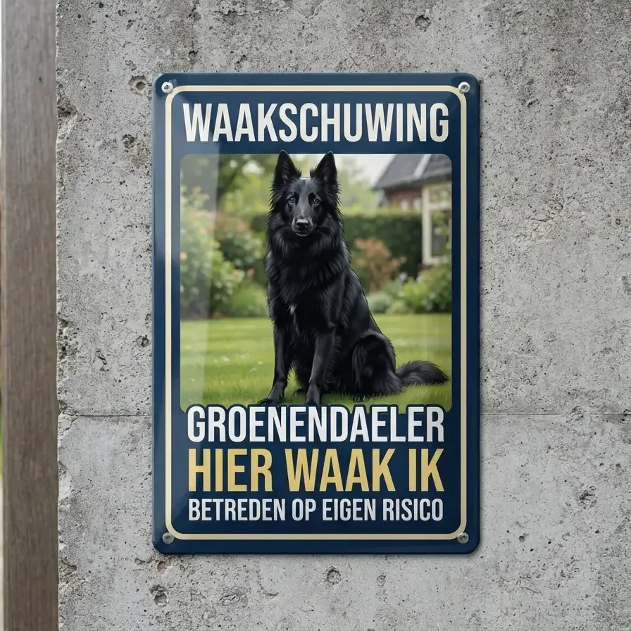 Waakbord Groenendaeler - Hier waak ik